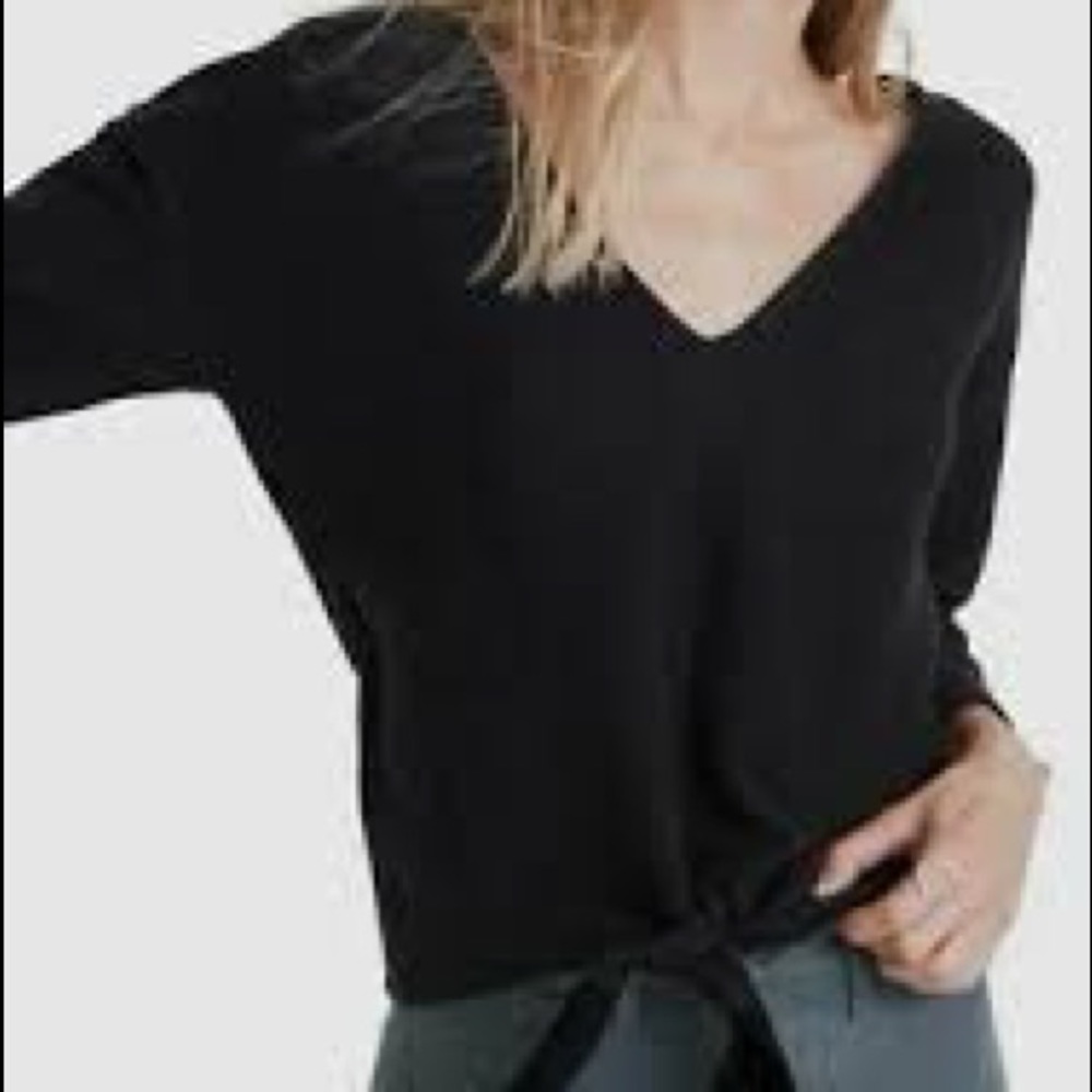 Madewell Black sweater with a tie